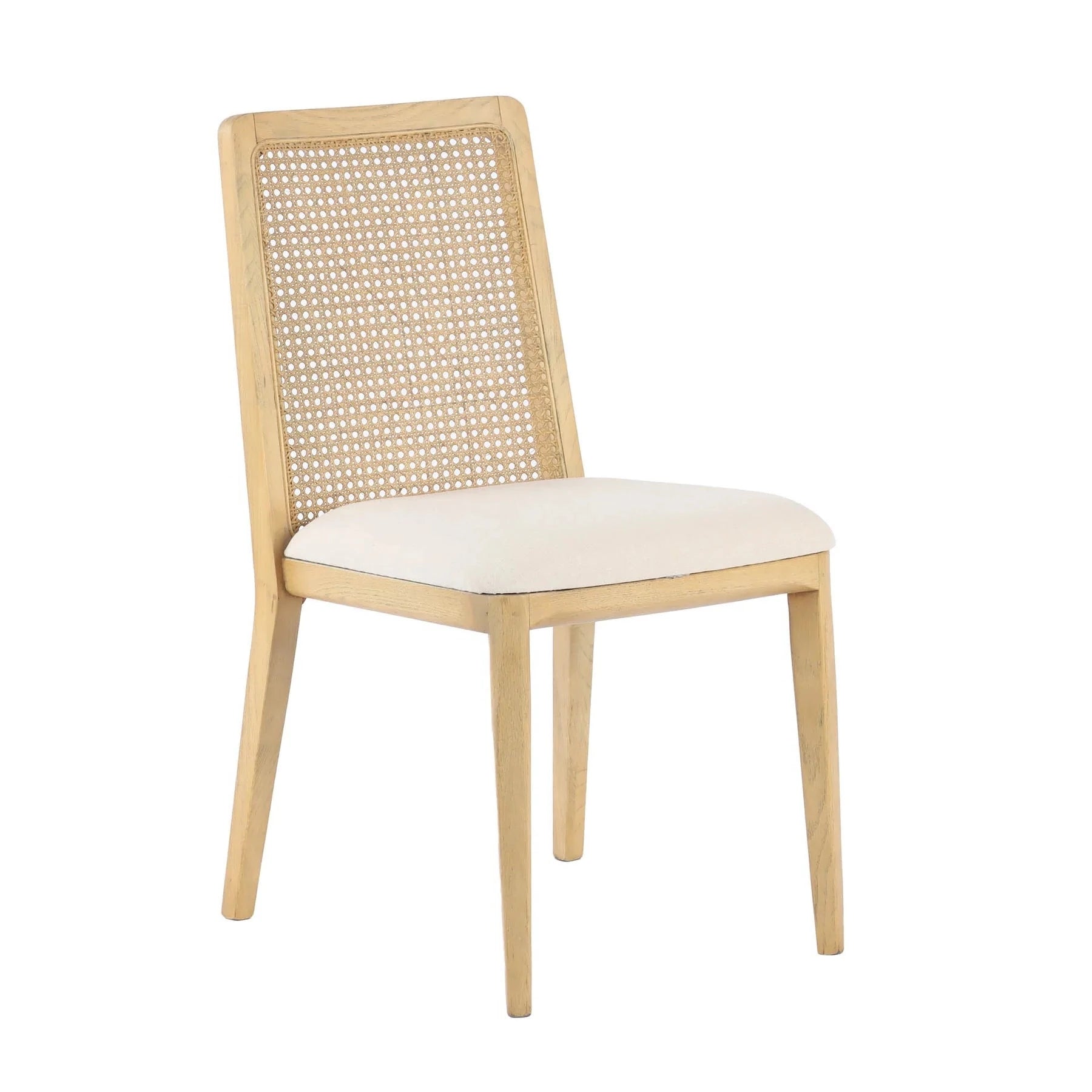 Cane Dining Chair - Oyster Linen/Natural