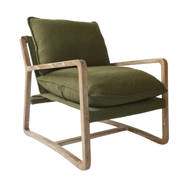 Huntington Club Chair Moss Boucle