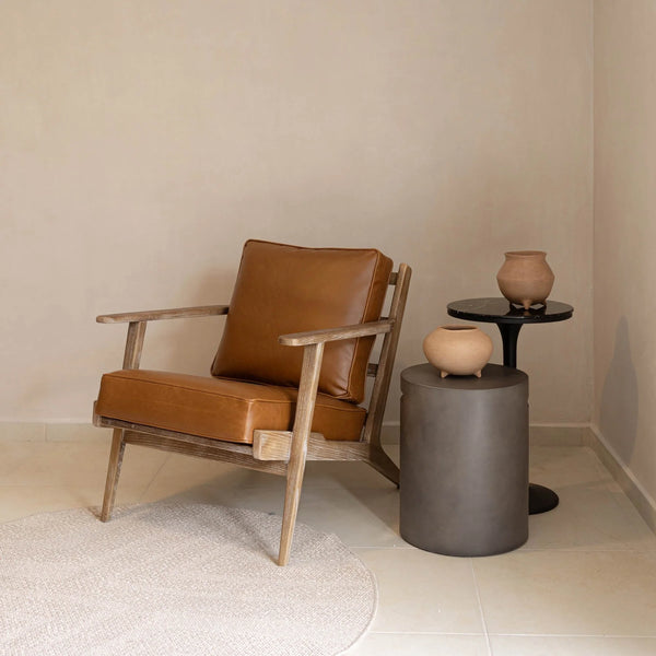 Pupil Lounge Chair - Saddle Brown PU Leather