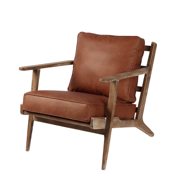 Pupil Lounge Chair - Saddle Brown PU Leather