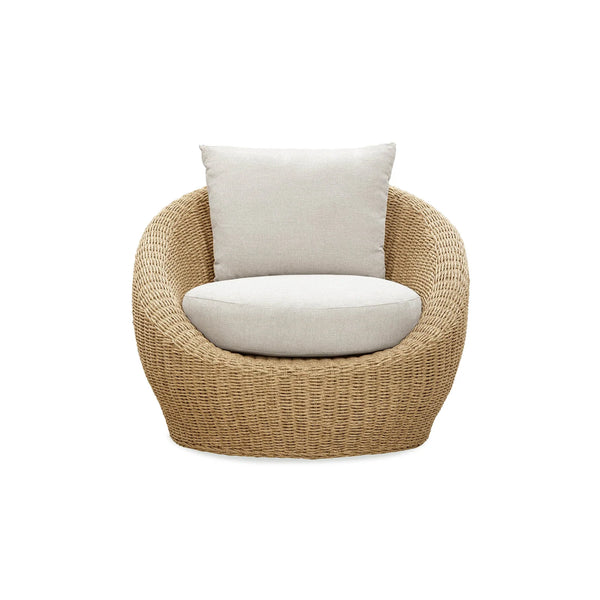 Woven Coastal Round Club Chair