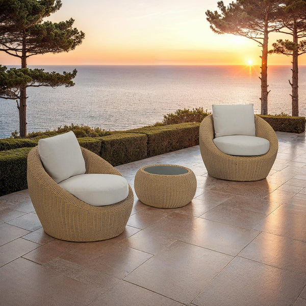 Woven Coastal Round Club Chair