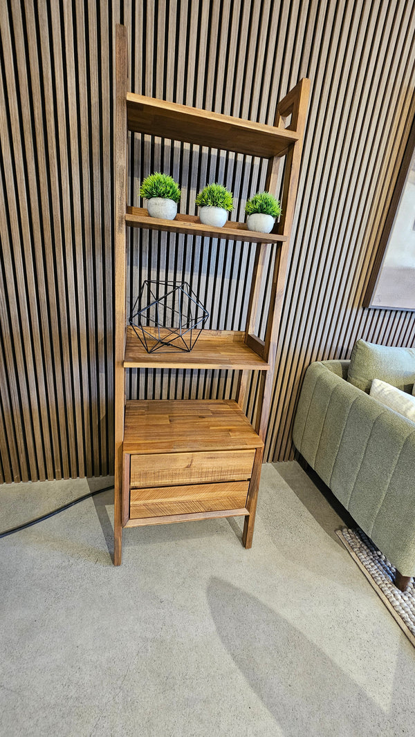 Solid Acacia Wood Modular Bookcase – Warm Pecan Finish (Floor Model)