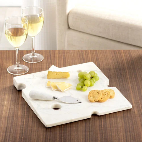 Wedge Marble Cheese Board with Mouse Knife