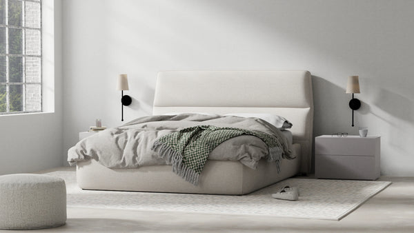Lunar King Storage Bed - Greige