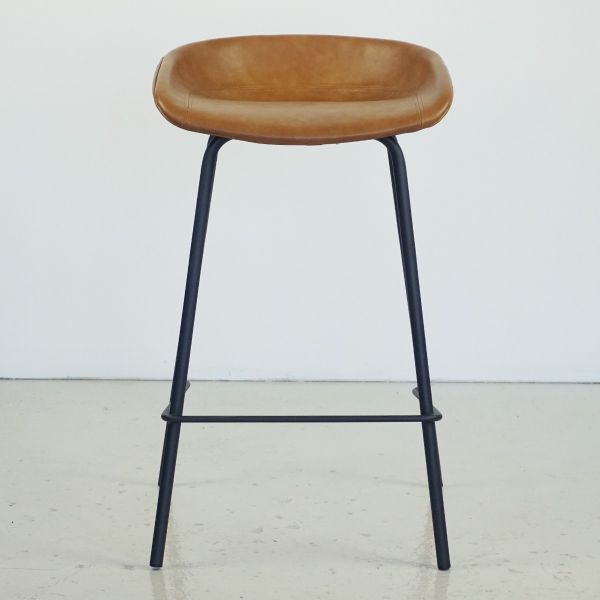 Mitch Faux Leather Counter Stool - Tan