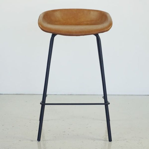 Mitch Leather Counter Stool - Tan