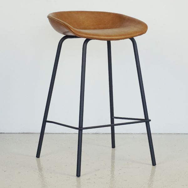 Mitch Leather Counter Stool - Tan