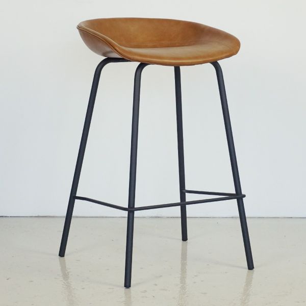 Mitch Leather Counter Stool - Tan