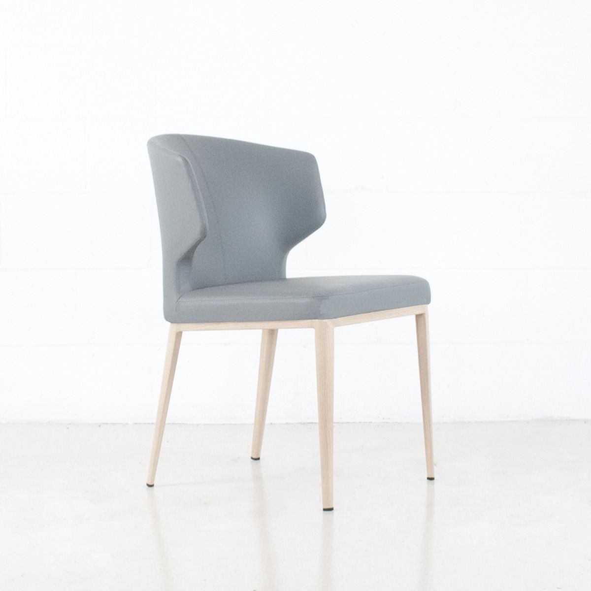 Bow Dining Chair - Silverstone Leatherette - Wood Imprint
