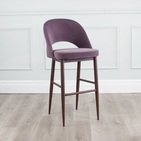 Coconut Velvet Counter Stool - Grey