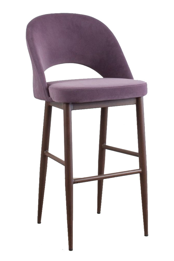 Coconut Velvet Counter Stool - Grey