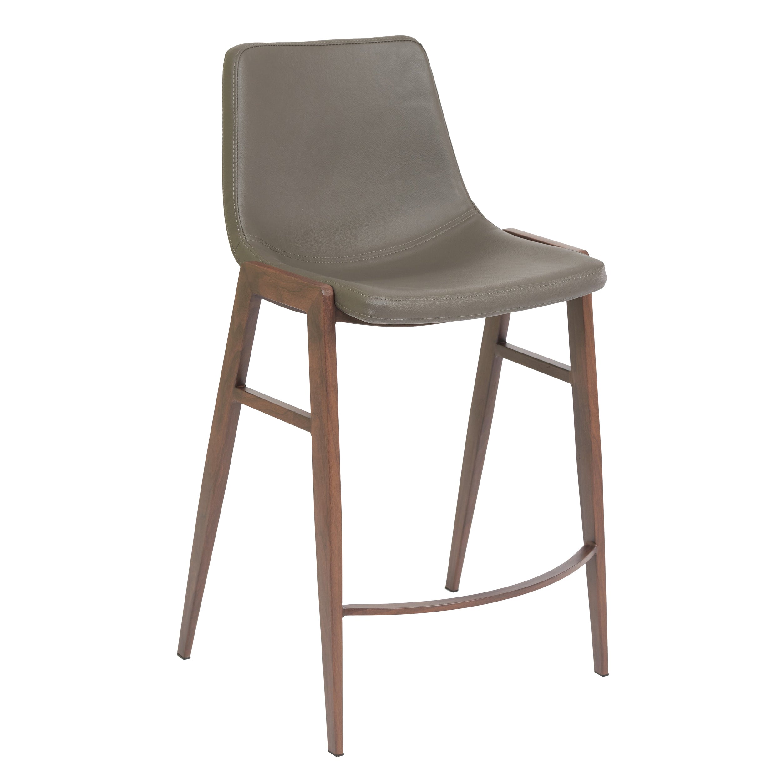 Rocket Bar Stool - Grey with Black Walnut