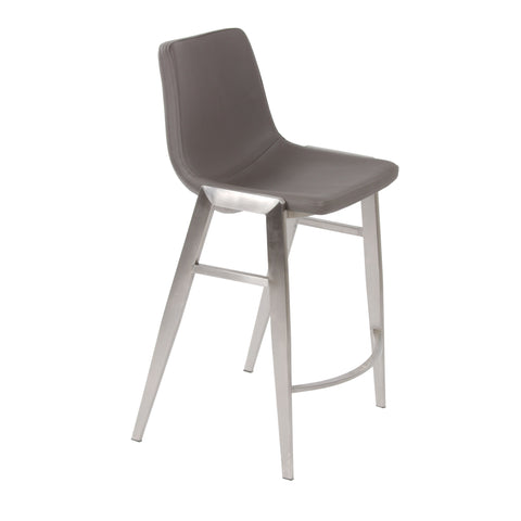 Rocket Counter Stool - Grey with Stainless Steel