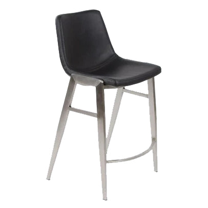 Rocket Bar Stool - Black with Stainless Steel