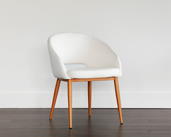 Thatcher Dining Armchair - Champagne Gold - Snow