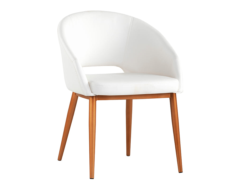 Thatcher Dining Armchair - Champagne Gold - Snow