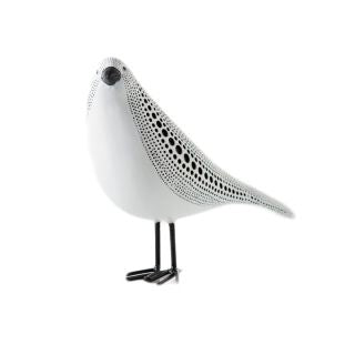 Debossed Dotted Standing Bird - White