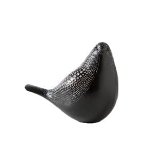 Debossed Dotted Sitting Bird - Black