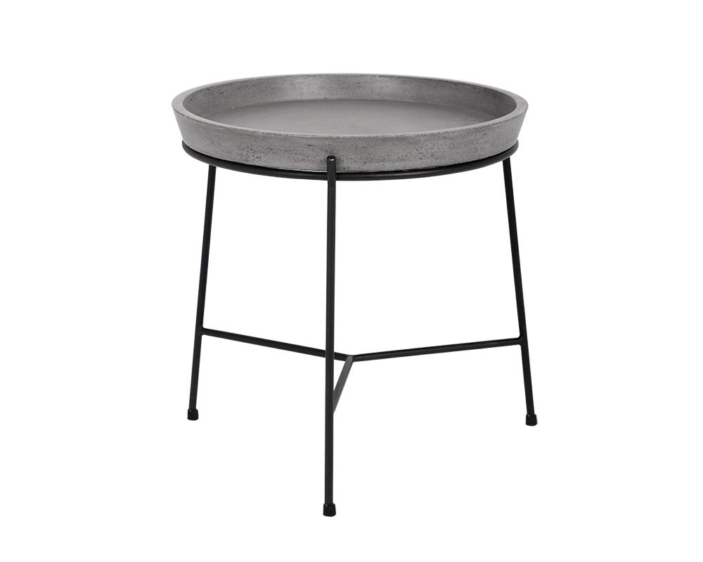 Remy End Table - Grey w/ Black Base