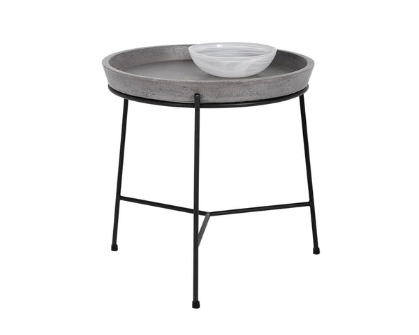 Remy End Table - Grey w/ Black Base
