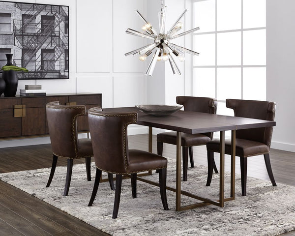 Jade Dining Table Antique Brass - Dark Mango