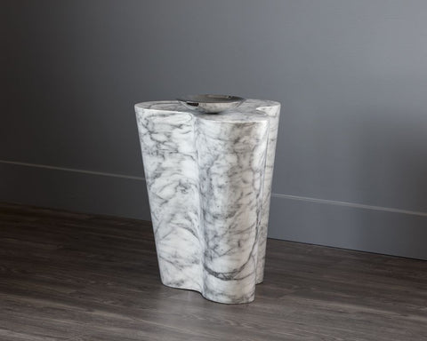 Ava Marble Look End Table - Large