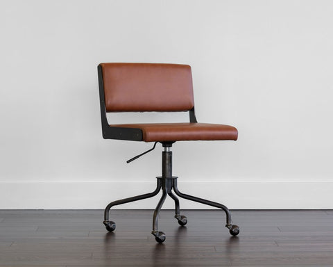 Davis Office Chair - Black - Rust Tan