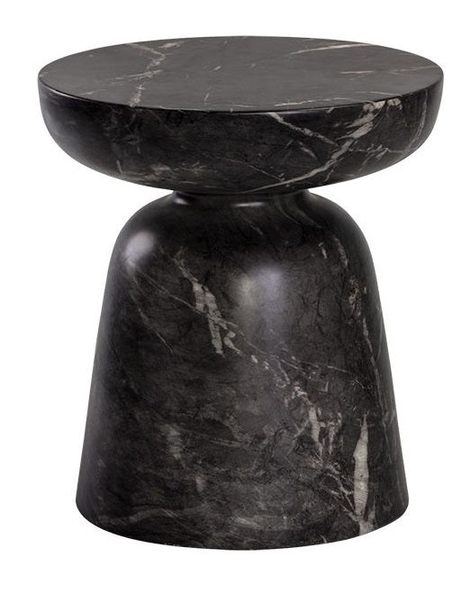 Lucida Marble Look End Table - Black