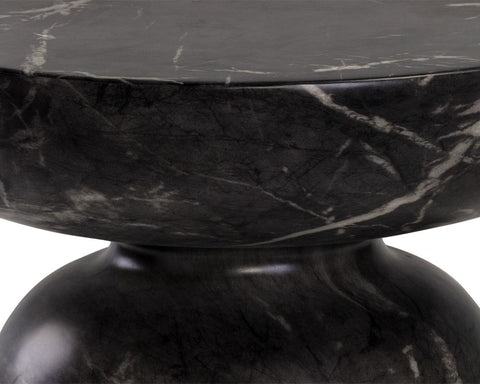 Lucida Marble Look End Table - Black
