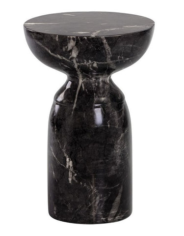 Goya Marble Look End Table - Black