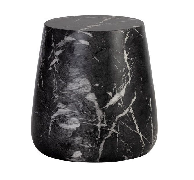 Aries Side Table Marble Look - Black