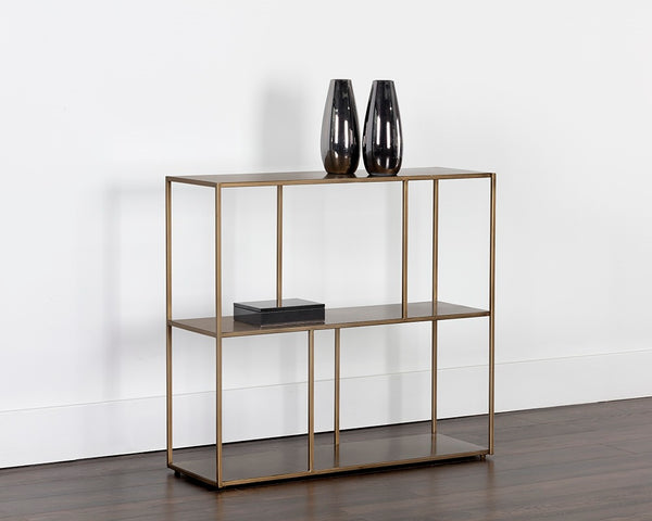 Eiffel Low Bookcase - Medium - Antique Brass