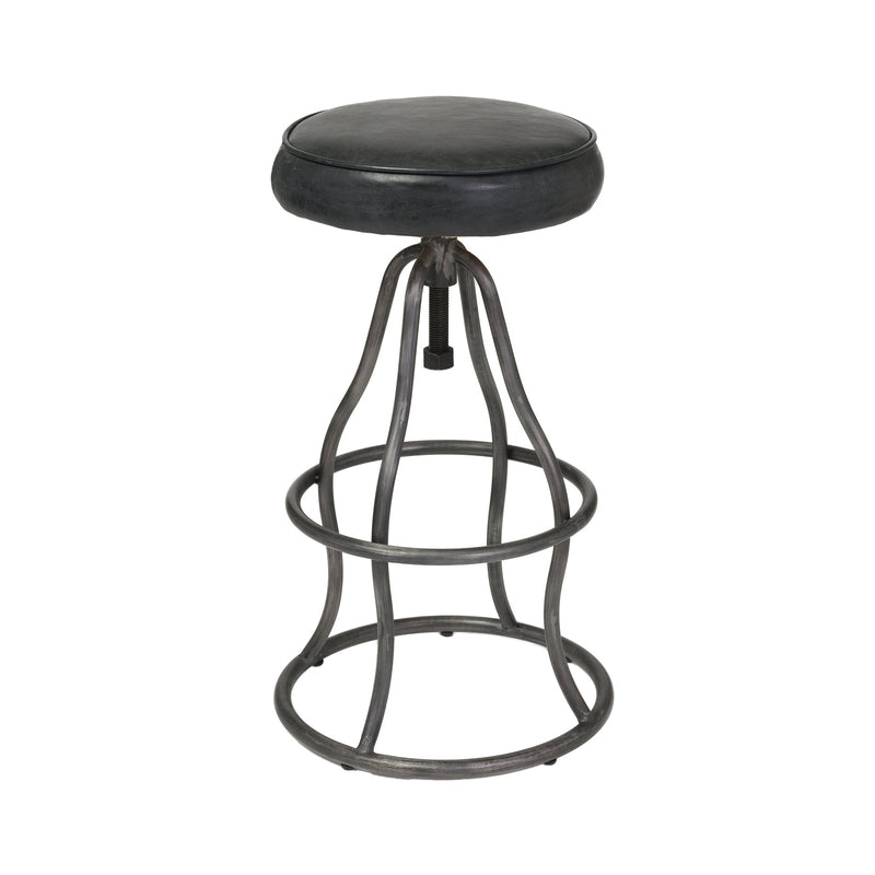 Bowie Bar Stool - Black Leather