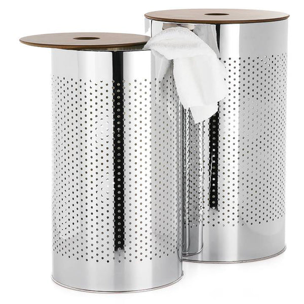 Metro Chrome 2 Piece Laundry Basket Set