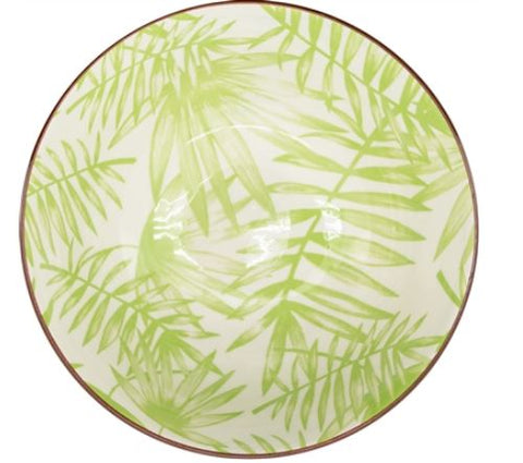 Kiri Porcelain 8" Large Bowl - Palm Leaf