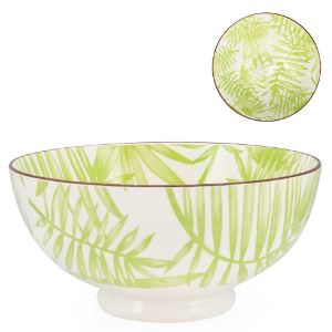 Kiri Porcelain 8" Large Bowl - Palm Leaf