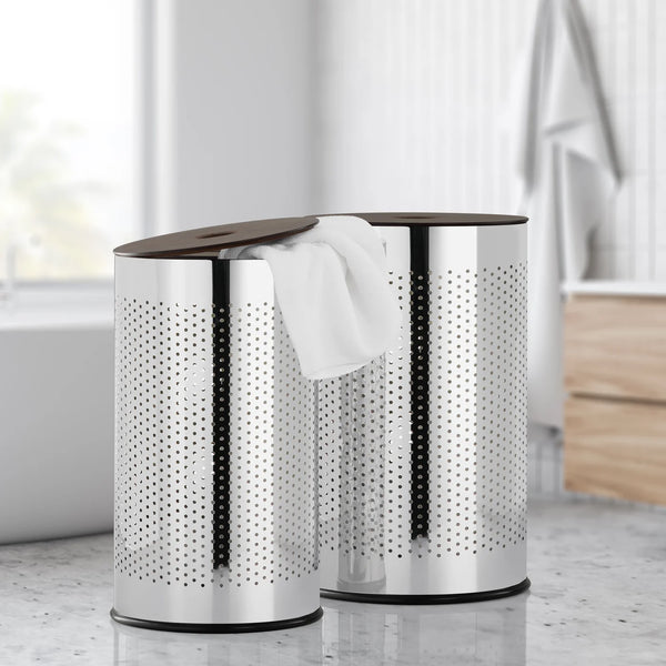 Metro Chrome 2 Piece Laundry Basket Set