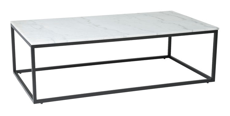 Verona Coffee Table - White Marble/Black Base
