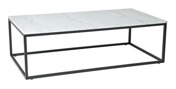 Verona Coffee Table - White Marble/Black Base