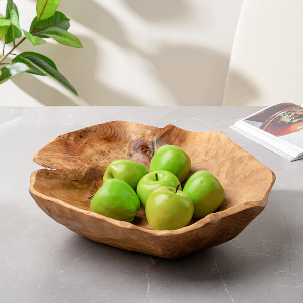 Costa Carved Wood 18 x 16.5" Bowl