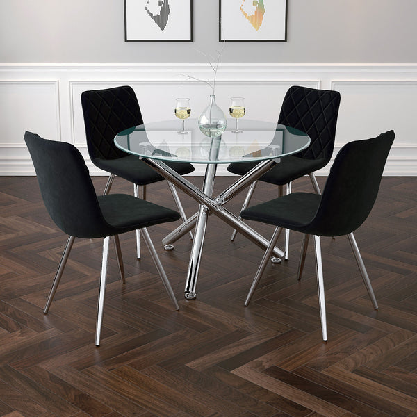 Kobe Chrome Round Dining Table