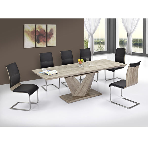 Eclipse Dining Table with Extension in Washed Oak