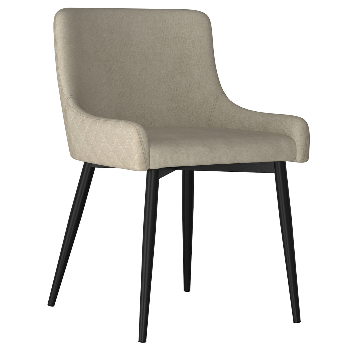 Bianca Side Chair - Beige with Black Leg