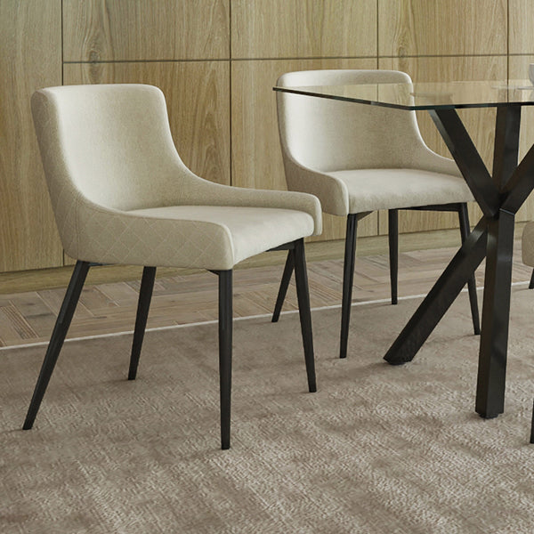 Bianca Side Chair - Beige with Black Leg