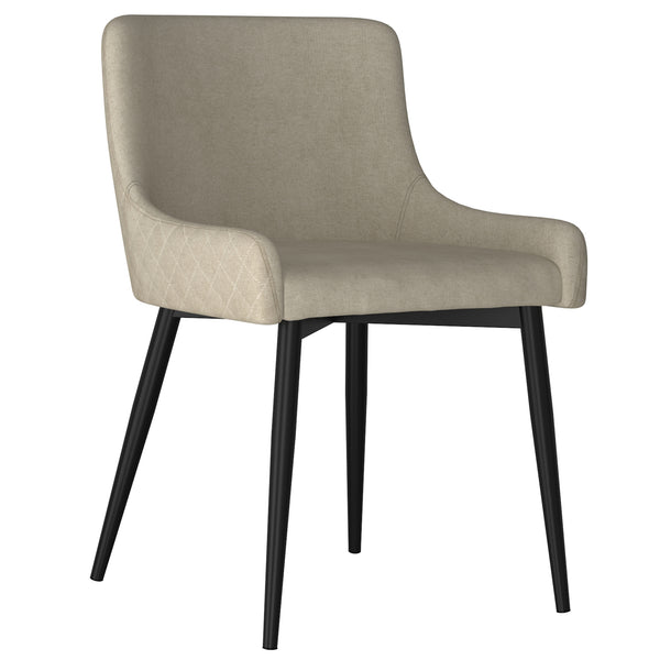 Bianca Side Chair - Beige with Black Leg