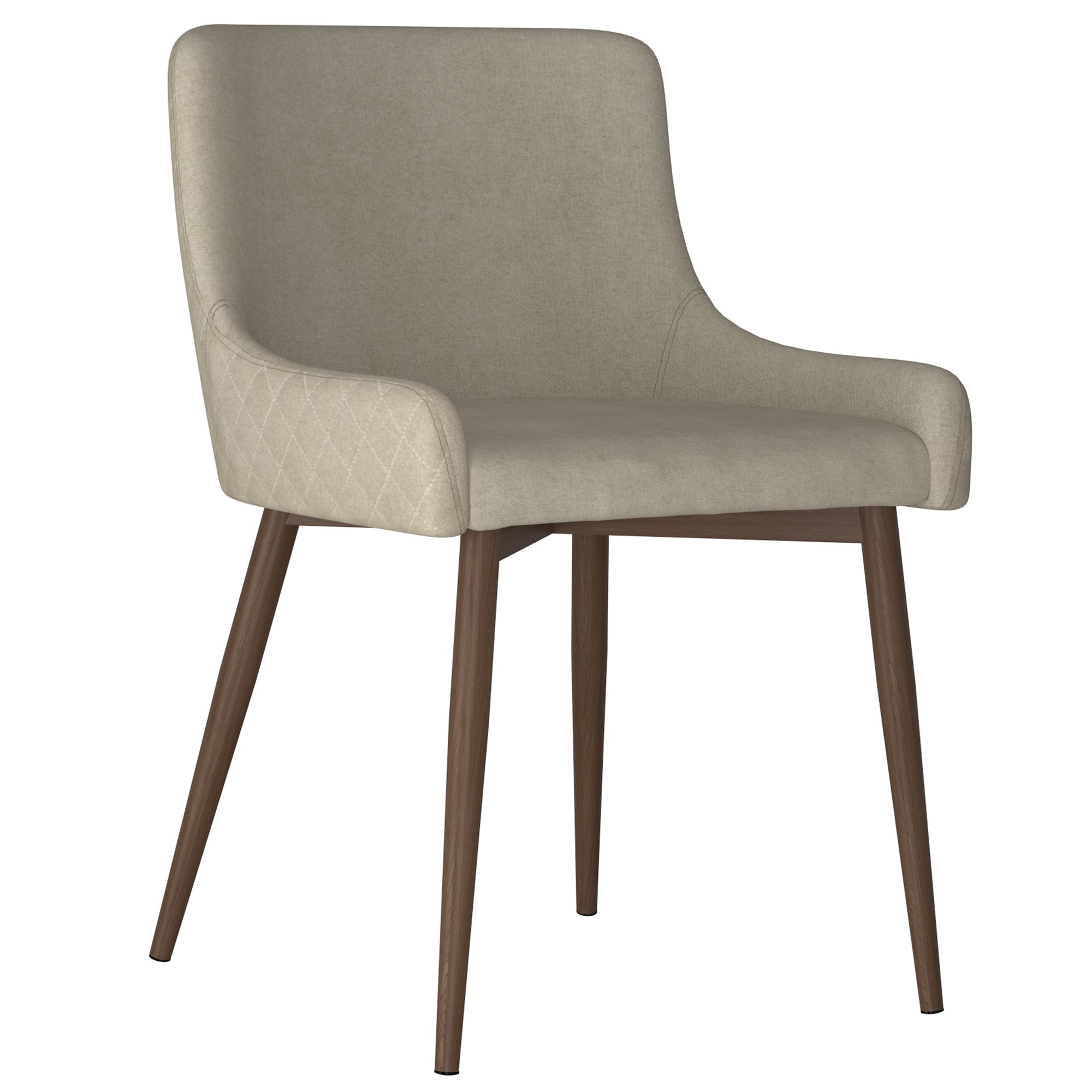 Bianca Side Chair - Beige with Walnut Legs
