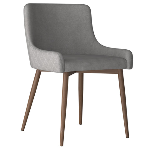 Bianca Side Chair - Grey with Walnut Legs
