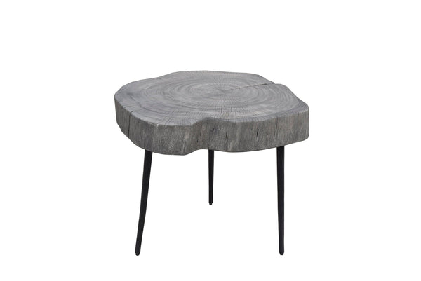 Organic Trunk Side Table - Rustic Grey
