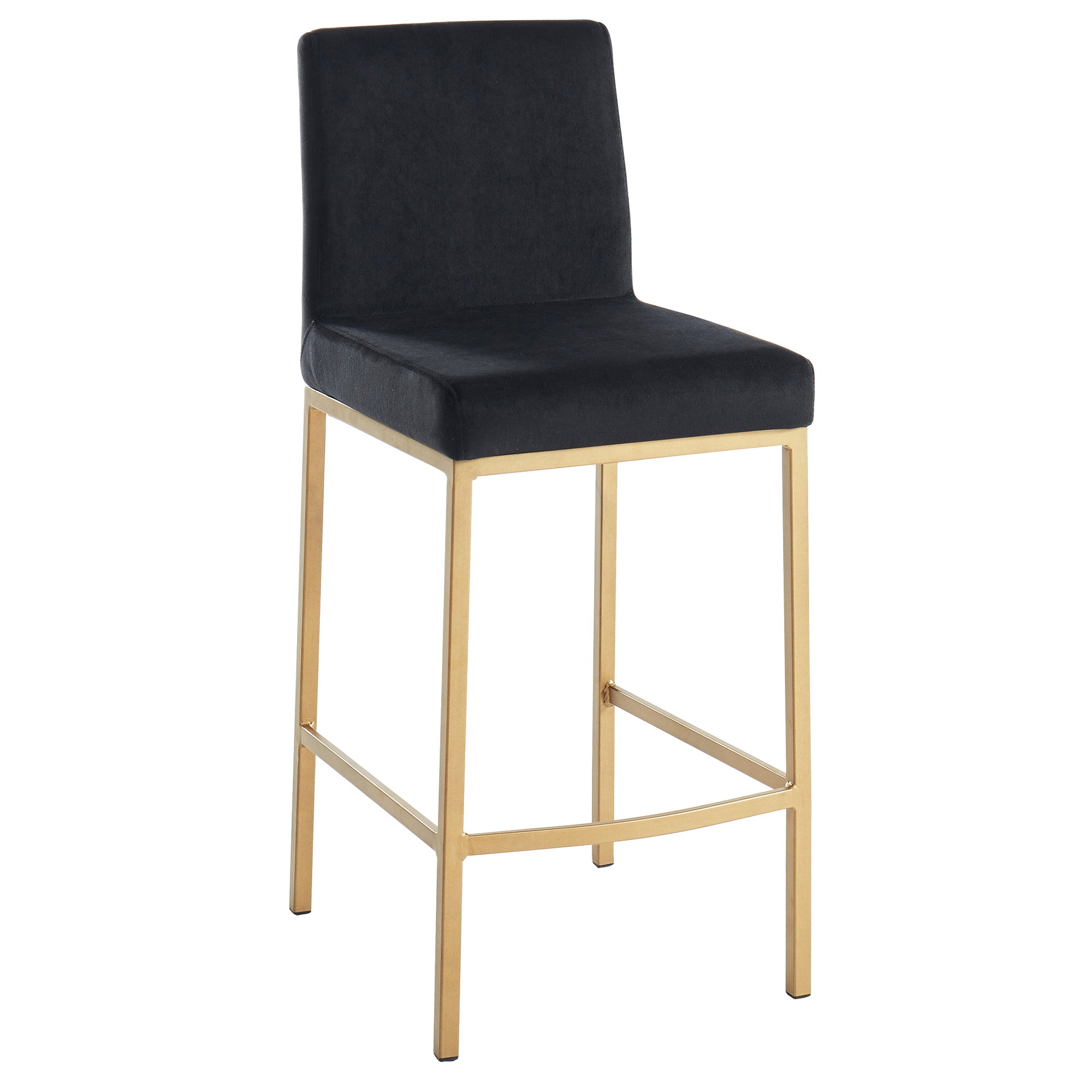 Diego Counter Stool - Black/Gold Legs